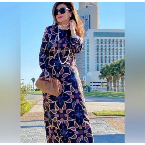 ZARA BLOGGER FAVORITE PRINTED MIDI DRESS MULTICOLORED - Picture 1 of 14